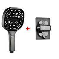 Pommeau de Douche Carré 13 cm, 3 Modes, Noir, Gris ou Argenté