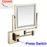 Miroir Grossissant LED Mural Bras Extensible Carré 3X