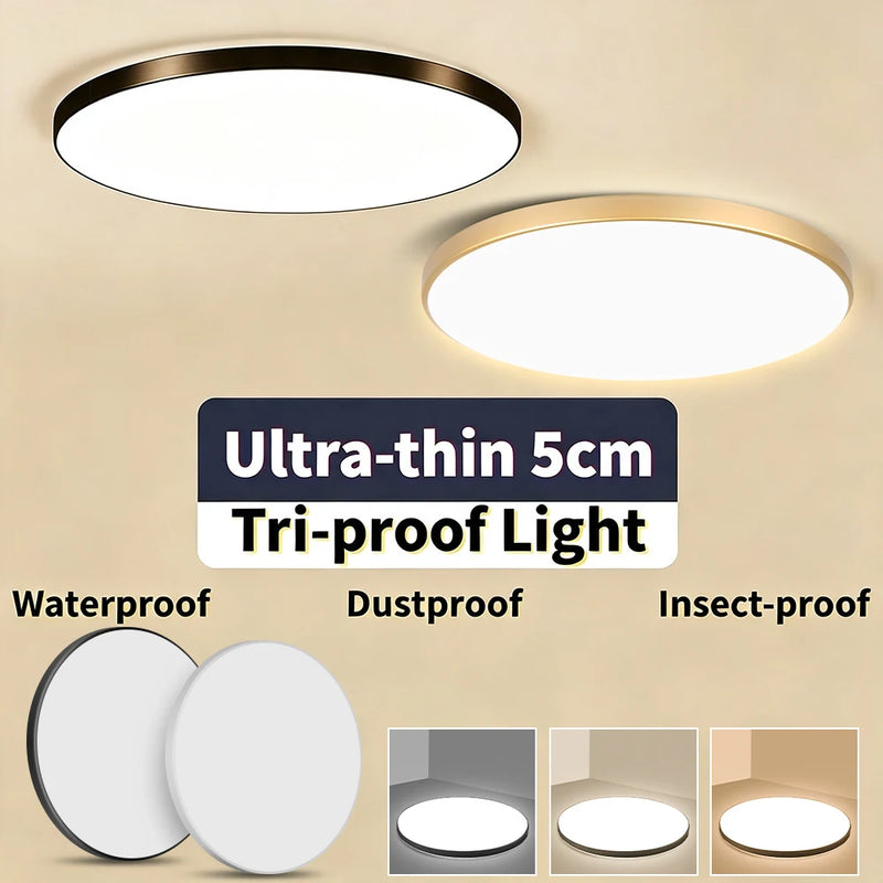 Plafonnier LED Rond Cuisine Ultra-Plat 5 cm Gradable, 30 ou 40 W