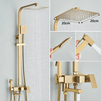 Colonne de Douche Pluie avec Douchette Bidet et Bec de Bain, 5 Finitions