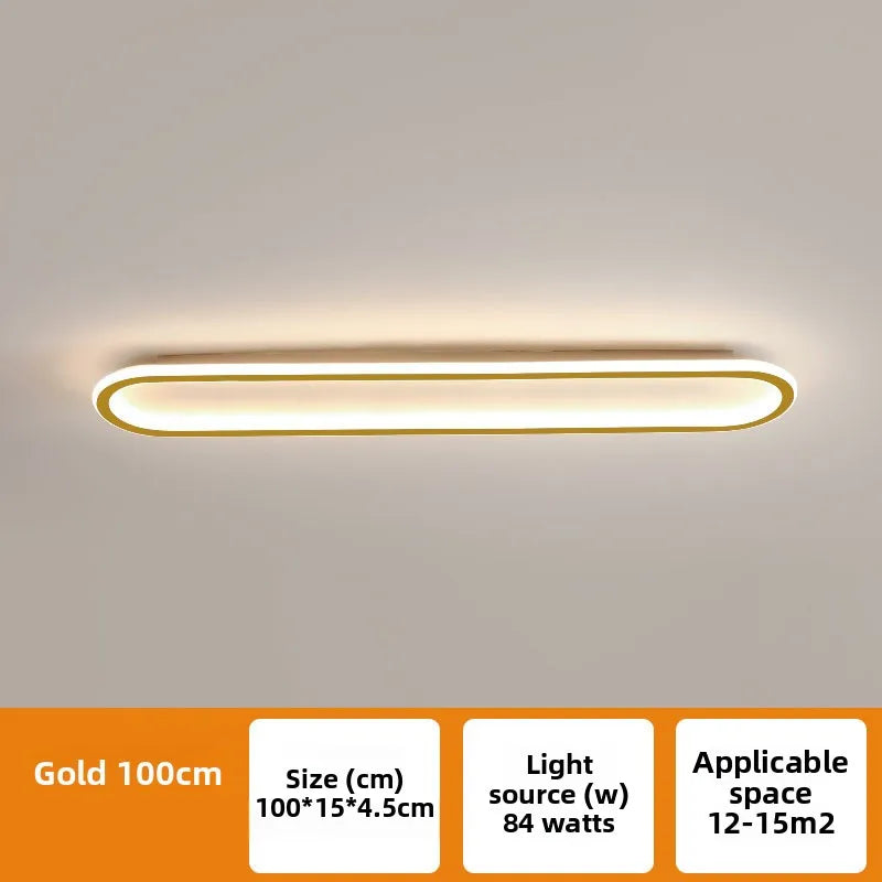 Plafonnier LED Cuisine Ovale Dimmable Doré Noir Blanc