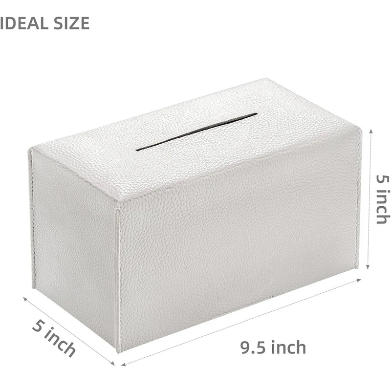 Cache Boîte à Mouchoirs Rectangulaire en Simili Cuir Pliable, 6 Coloris