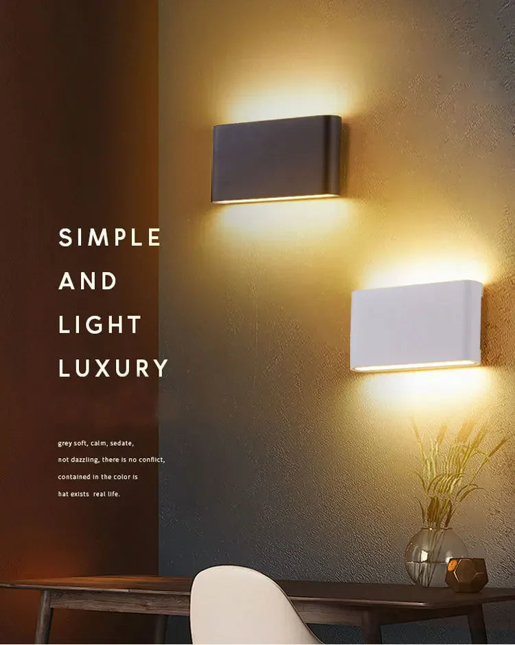 Applique Murale LED Haut et Bas, 6 ou 12 W, 3 Teintes