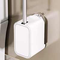 Brosse WC Murale Sans Perçage avec Support à Couvercle Basculant, 47,5 cm