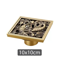 Bonde de Douche Carrée Laiton Multi Finitions 10 à 30 cm