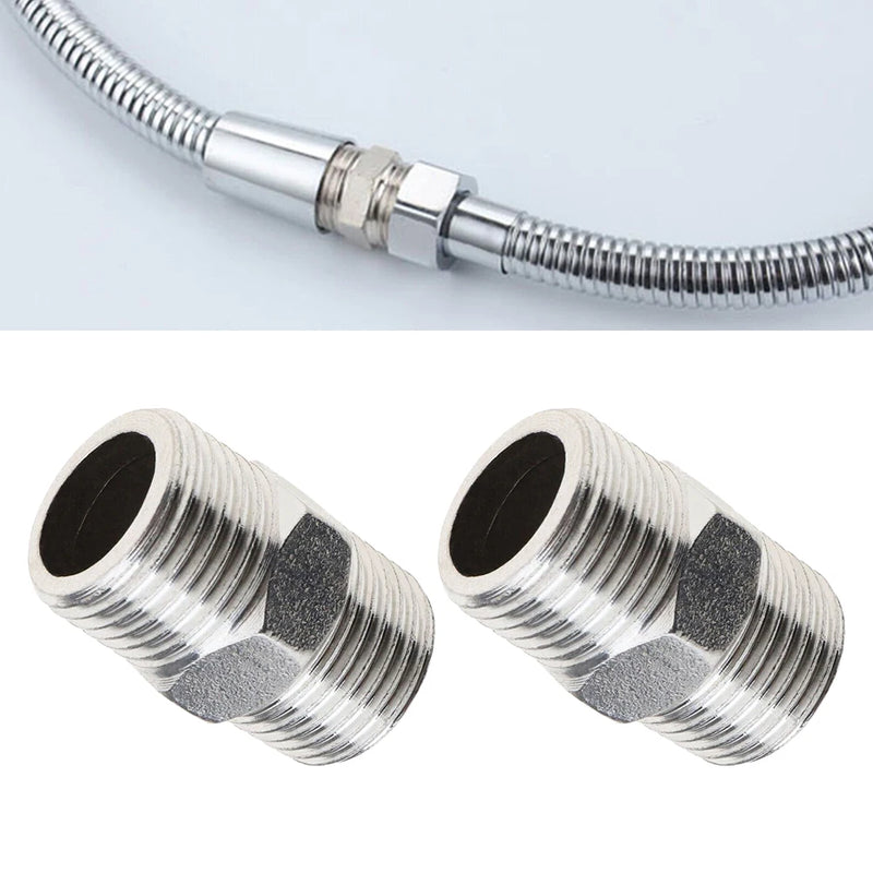 Raccord Flexible Douche Mâle Mâle 1/2 Pouce Inox, Lot de 2