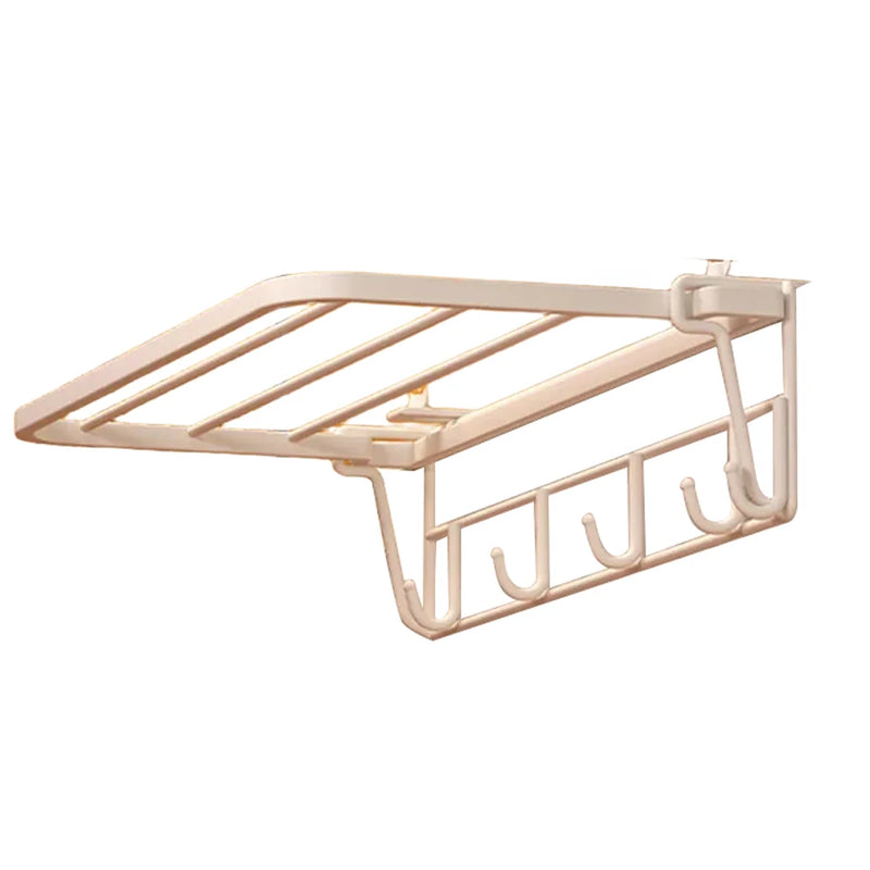 Porte-Serviette Radiateur Pliable Noir ou Blanc, Sans Perçage 35 cm
