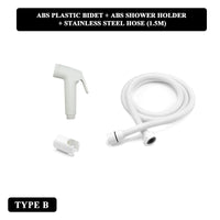 Douchette WC Blanche Pulvérisateur ABS ou Inox avec Flexible et Support Mural