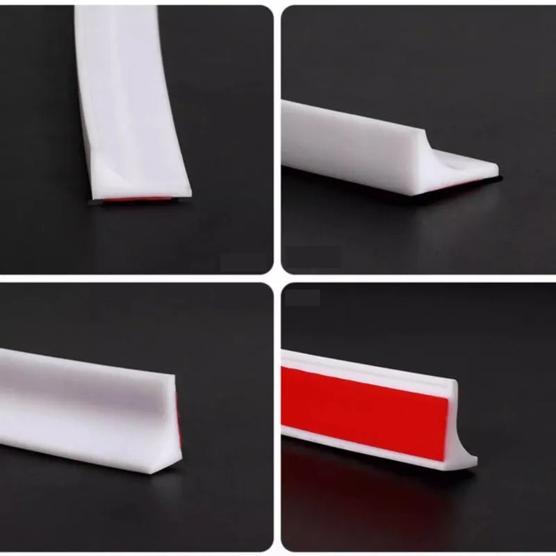 Barrage d'Eau de Douche Silicone Autocollant, 4 Couleurs, 50 à 500 cm
