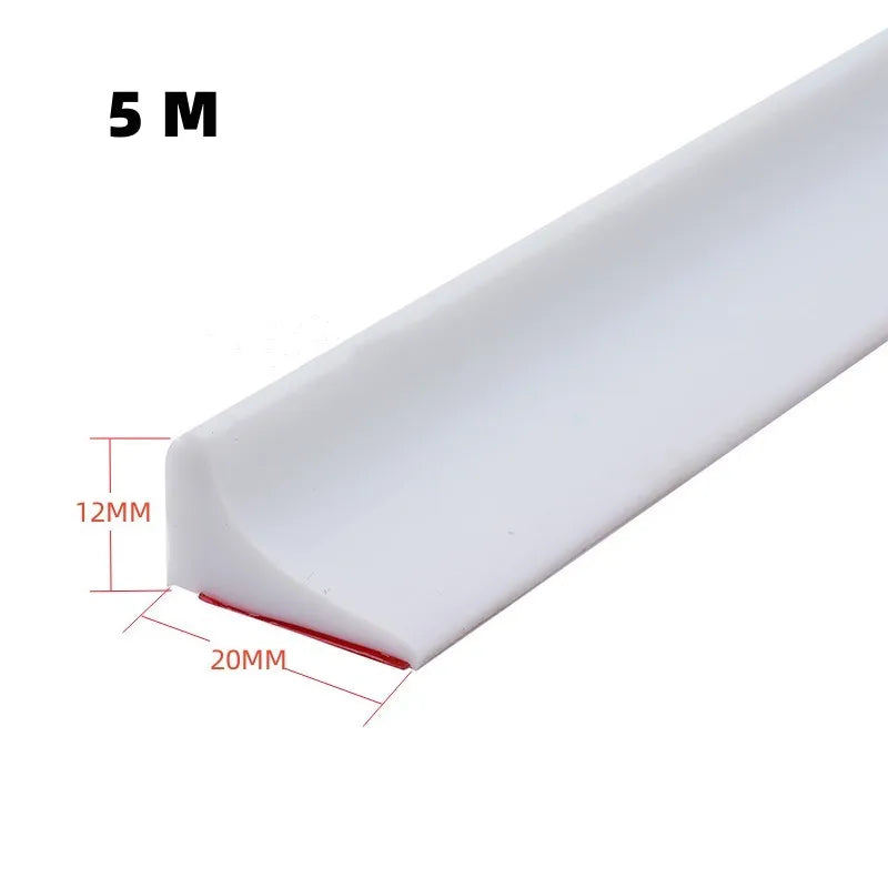 Barrage d'Eau de Douche Silicone Autocollant, 4 Couleurs, 50 à 500 cm