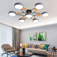 Plafonnier LED Nordique Bois, 1 à 7 Têtes, 4 Coloris