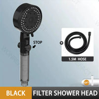 Pommeau de Douche Filtrant 10 Modes Haute Pression avec Bouton Stop