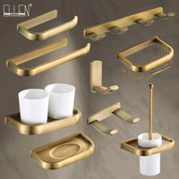 Accessoires Salle de Bain Laiton Vieilli Brossé à la Pièce, 9 Articles