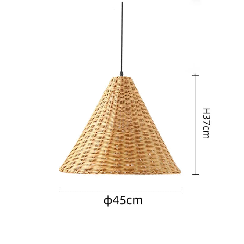 Suspension Cuisine Cône Tressé Beige ou Brun, Ø 40 à 80 cm