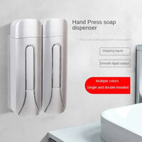 Distributeur de Savon Mural 400 ml, 1 ou 2 Têtes, Noir Blanc Argent