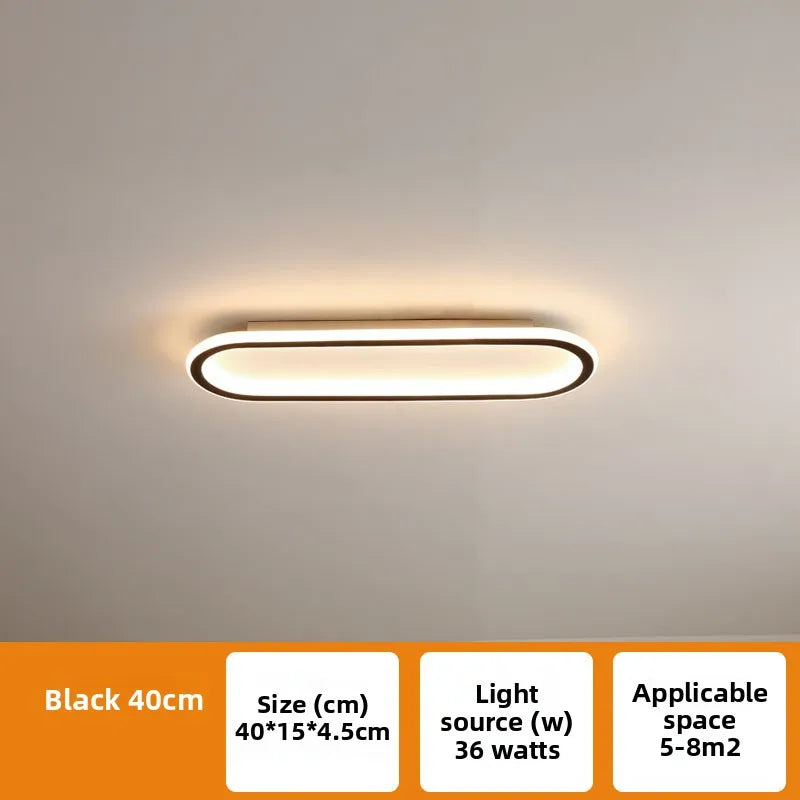 Plafonnier LED Cuisine Ovale Dimmable Doré Noir Blanc