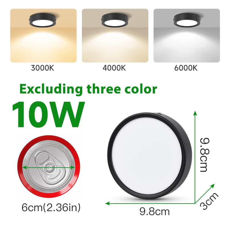 Spot LED en Saillie Cuisine 3 Teintes à Mémoire, 5 Finitions, 5 à 25 W