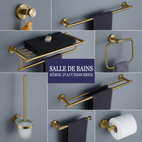Porte-Serviette Mural Doré Brossé Kit Modulable