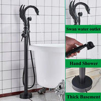 Robinet Baignoire sur Pied Col de Cygne Laiton avec Douchette, 4 Finitions