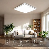 Plafonnier Salle de Bain LED IP45 Carré ou Rond, 15 à 30 cm