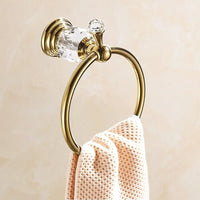 Accessoires Salle de Bain Doré à Cristal avec Gobelets Blancs, à la Pièce, 12 Articles