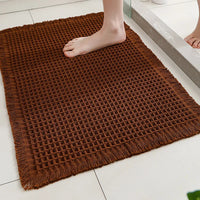 Tapis de Bain à Pompons Antidérapant Ultra Absorbant