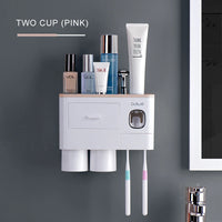 Porte-Brosse Mural Magnétique avec Tiroir et Distributeur de Dentifrice, 2 à 4 Gobelets