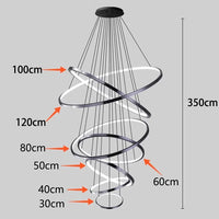 Suspension Cuisine LED à 5, 6 ou 7 Anneaux, Double Hauteur et Escalier