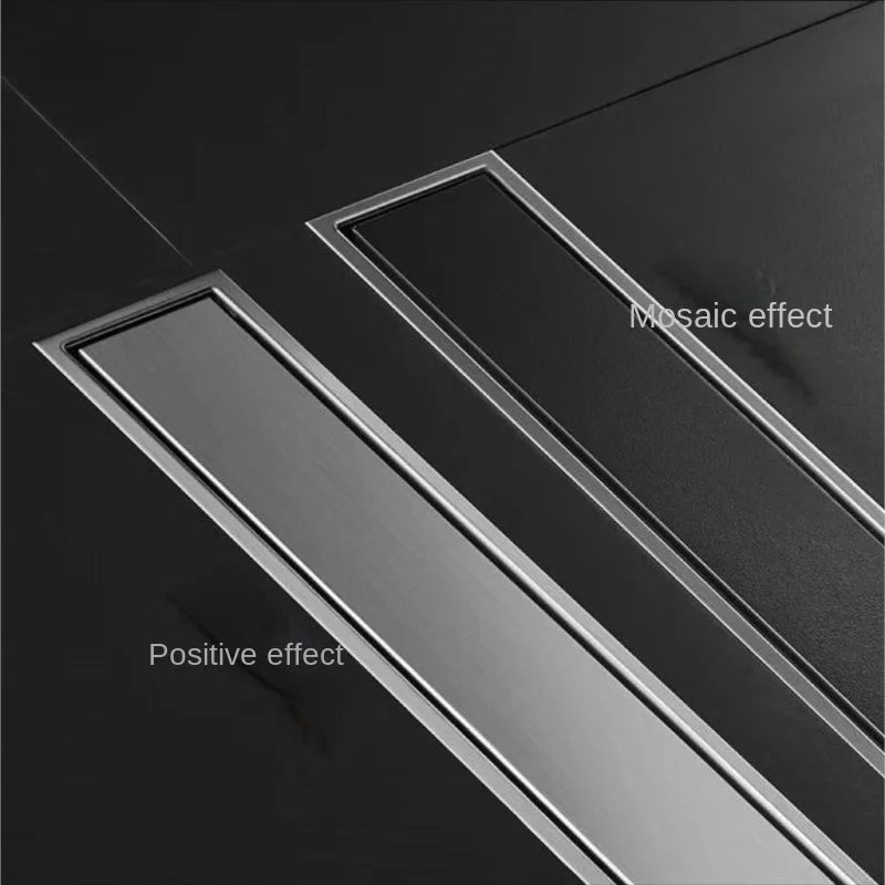 Caniveau de Douche Inox 304 Noir, Doré, Brossé, 20 à 60 cm