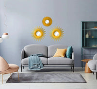 Miroir Mural Rond Décoratif Doré Style Nordique