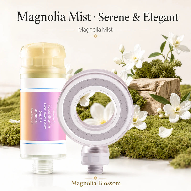 Pommeau de Douche Vitamine C Anneau Étoilé Parfumé Rose, Magnolia ou Iris