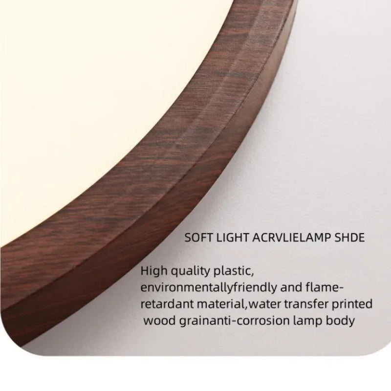 Plafonnier LED Rond Cuisine Effet Bois 30 ou 40 cm