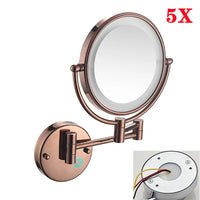 Miroir Grossissant Lumineux Mural Tactile x5, 8 Finitions au Choix, 20 cm