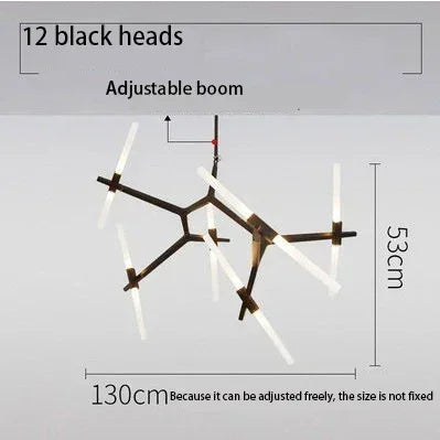 Suspension Cuisine Branches LED Doré ou Noir, 6 à 20 Lampes