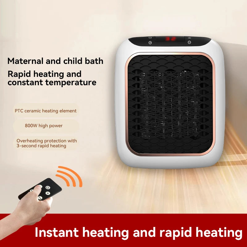 Radiateur Salle de Bain Mini Mural PTC avec Écran Digital et Télécommande