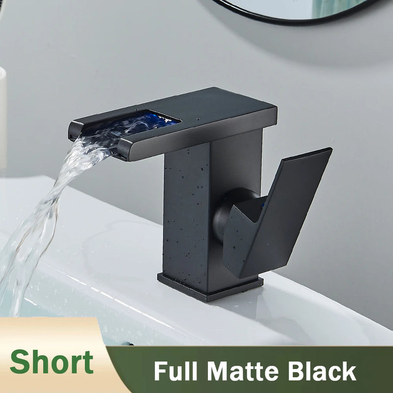 Mitigeur Lavabo Cascade LED Couleur Changeante