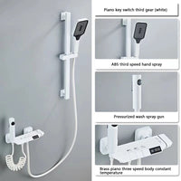Colonne de Douche Piano Blanc ou Gris Anthracite, 2 ou 3 Touches