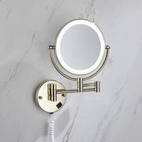 Miroir Grossissant Lumineux Mural Laiton Vieilli ou Doré x3, x5 ou x10