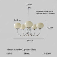 Suspension Cuisine Lustre Verre Rose, 3 ou 5 Têtes, Doré ou Chromé