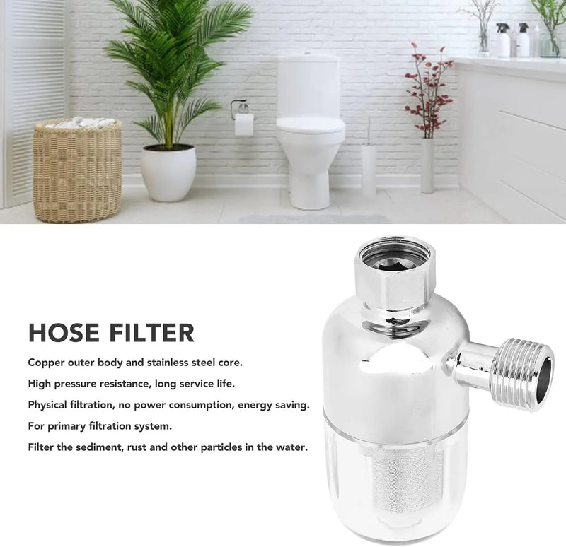 Filtre à Eau Laiton Chromé 40 Microns, 1 ou 2 Filtres, Chauffe-Eau et Douche