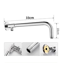 Bras de Douche Mural Inox 33 à 48 cm, Noir ou Chromé