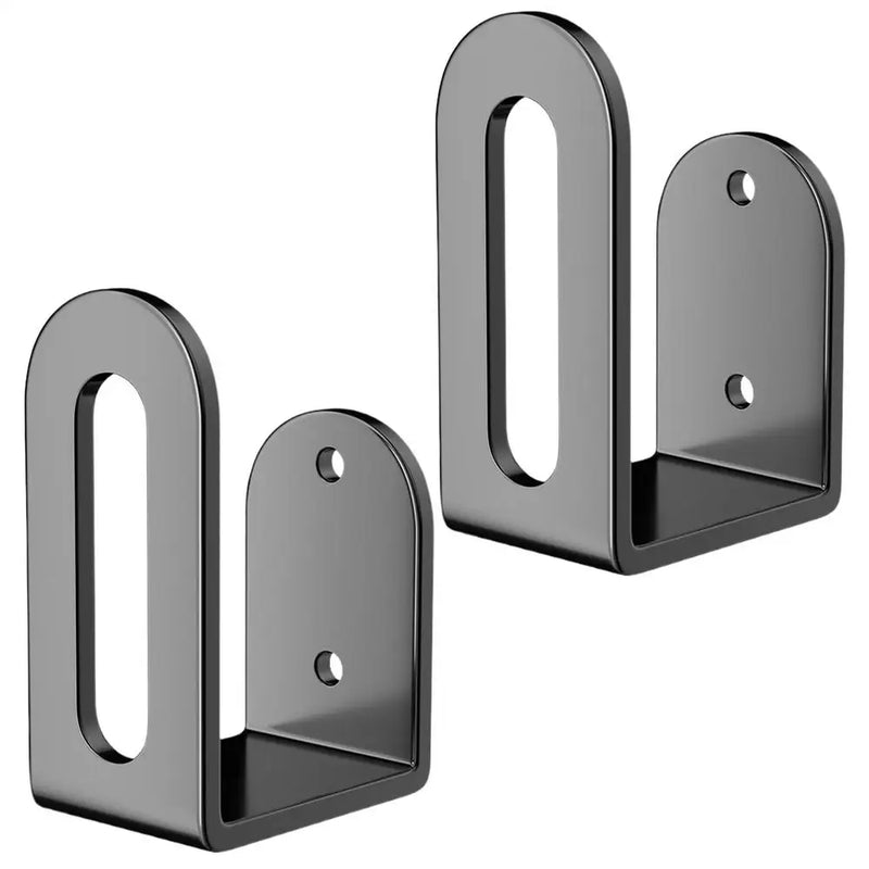 Range-Couvercle Mural Adhésif Noir en Acier au Carbone, Lot de 2 Supports
