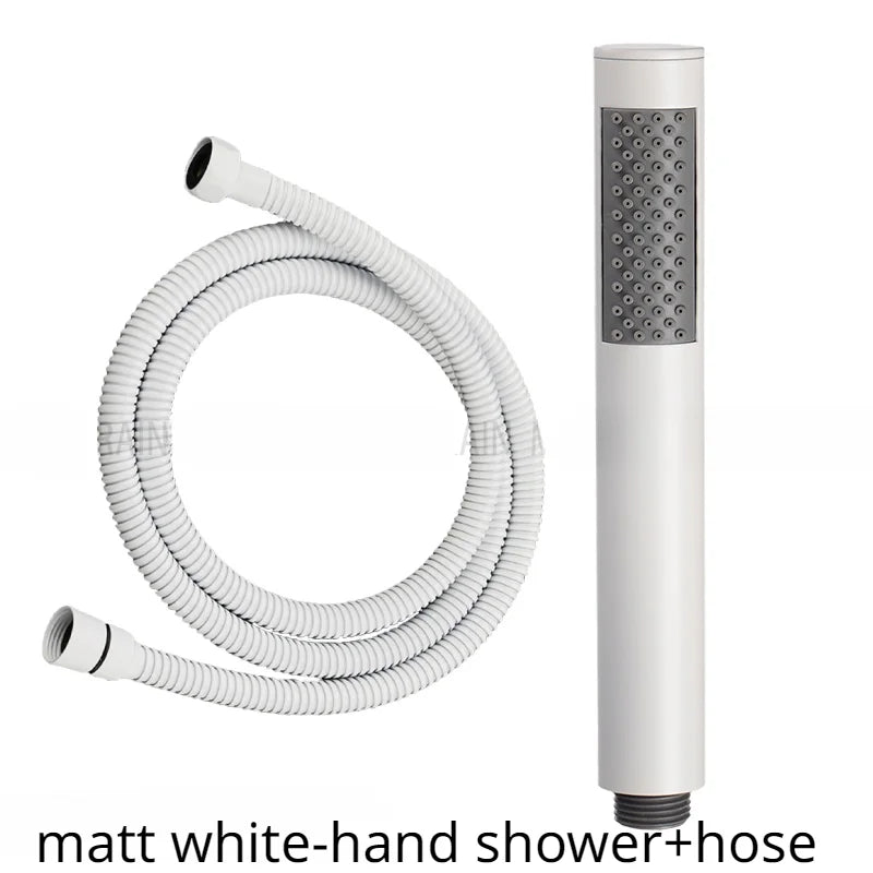 Pommeau de Douche Cylindrique Inox, 9 Finitions, Seul ou avec Flexible