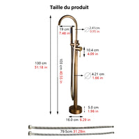 Robinet Baignoire sur Pied Autoportant avec Douchette, Hauteur 130 cm, 5 Finitions