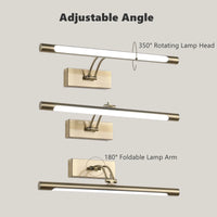 Applique Miroir Salle de Bain Inox Orientable 40 à 70 cm