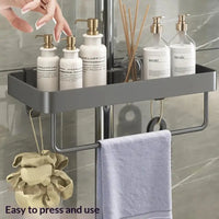 Étagère de Douche pour Barre de Douche en Aluminium, Sans Perçage