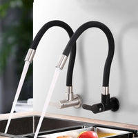 Robinet de Cuisine Mural Bec Flexible Eau Froide Inox 304