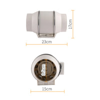 Ventilateur de Conduit Silencieux, 220 à 900 m³/h, Salle de Bain