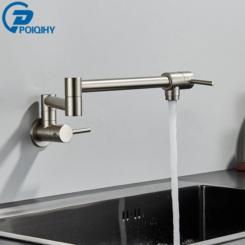 Robinet Remplisseur Mural Pliant Eau Froide Bec Rotatif Inox