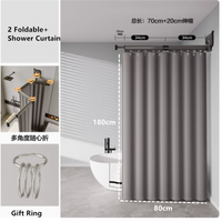 Barre de Douche d'Angle Pliante à Ventouse, avec ou sans Rideau